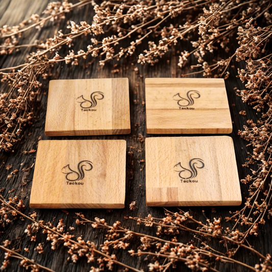 4 dessous de verre Hêtre