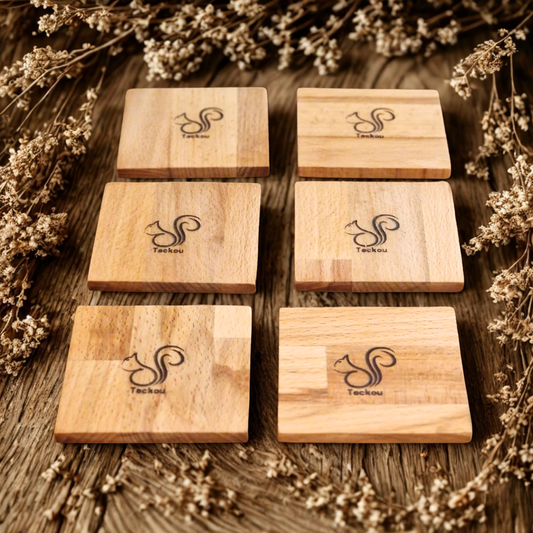 6 dessous de verre Hêtre