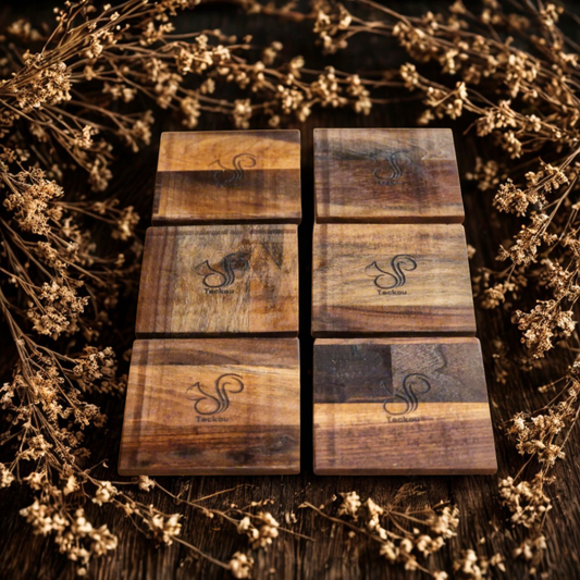 6 dessous de verre Noyer