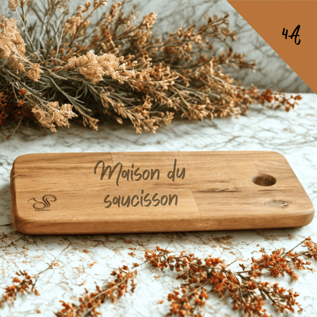 Teckou Planche à saucisson personnalisée - Chêne