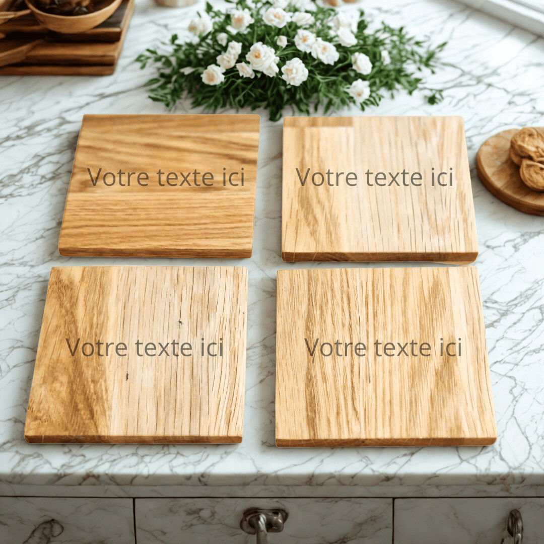 Teckou Dessous de Verre personnalisé - Chêne