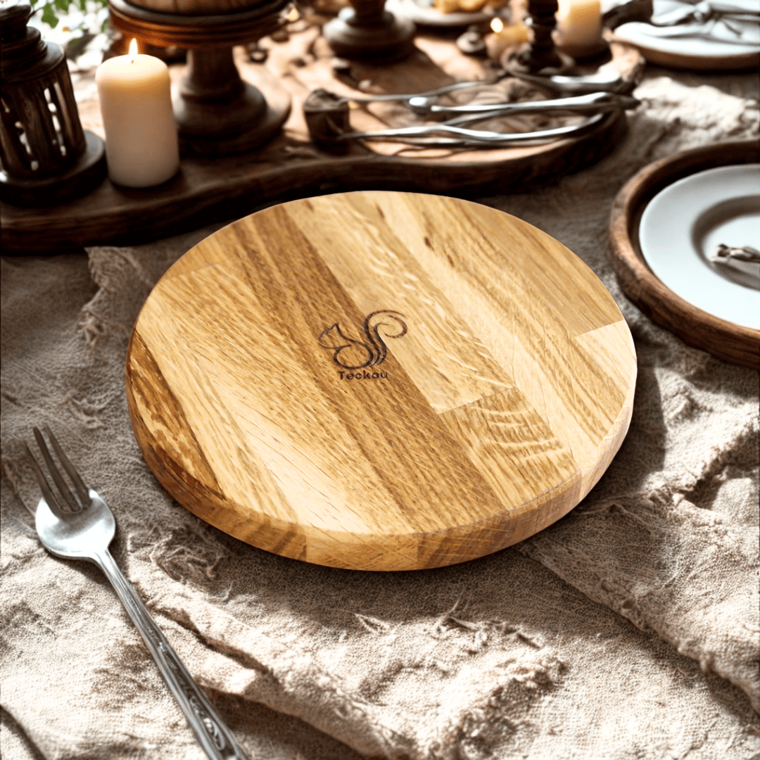 Teckou  Dessous de plat rond Chêne