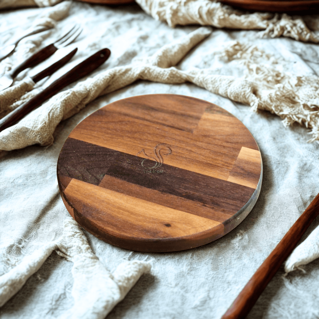Teckou  Dessous de plat rond Noyer